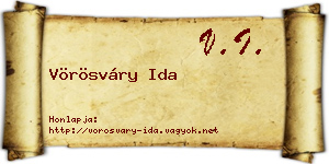 Vörösváry Ida névjegykártya