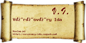 Vörösváry Ida névjegykártya